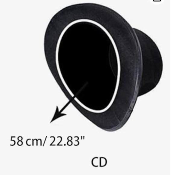 2 NEW Black Polyester Felt Costume Top Hats - Picture 3 of 11